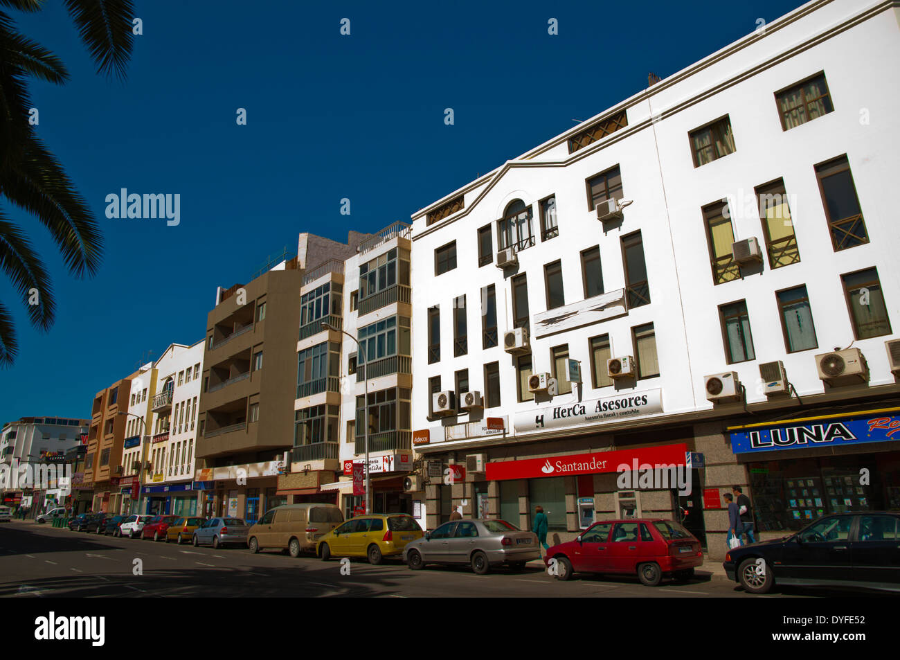 Calle Jose Antonio street, central Arrecife, Lanzarote, Canary Islands, Spain, Europe Stock Photo