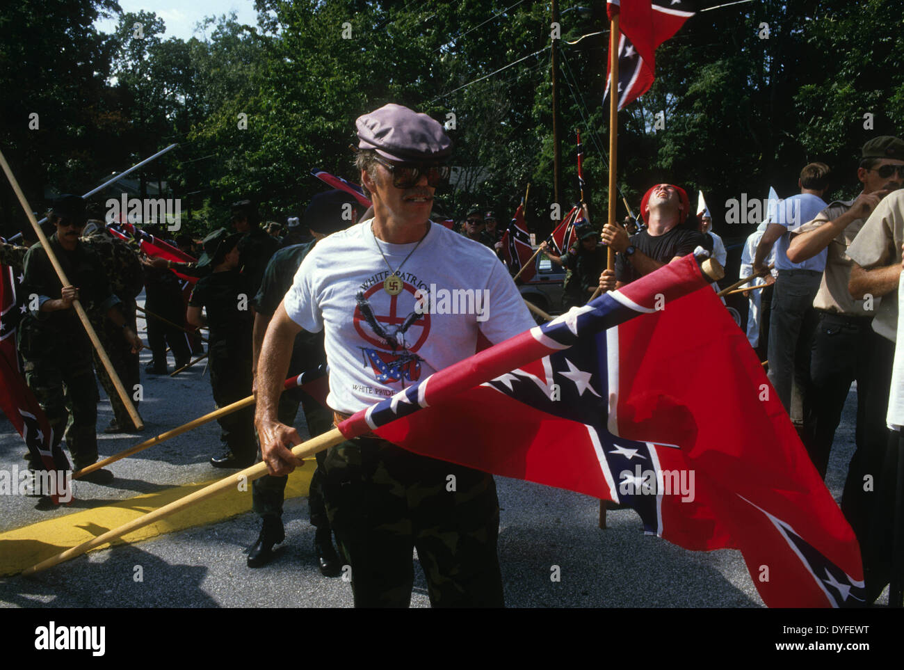 Gainesville, GA, USA. 15th Apr, 2014. White Patriot Party/KKK march