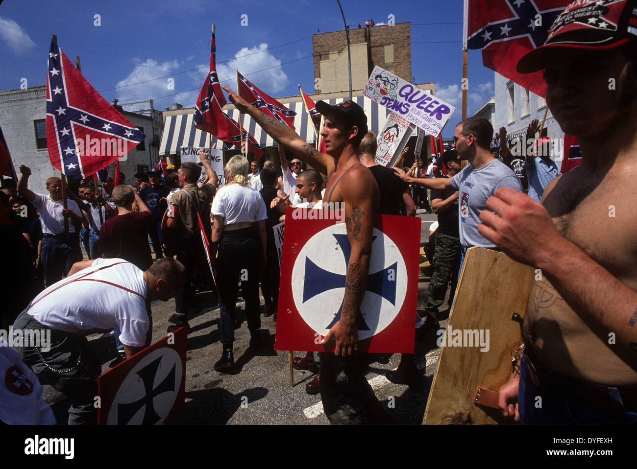 Gainesville, GA, USA. 15th Apr, 2014. White Patriot Party/KKK march