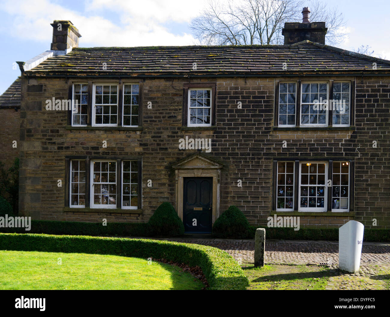 The Pendle Heritage Centre at Park Hill in Barrowford which is situated beside an ancient crossing of Pendle water. Stock Photo