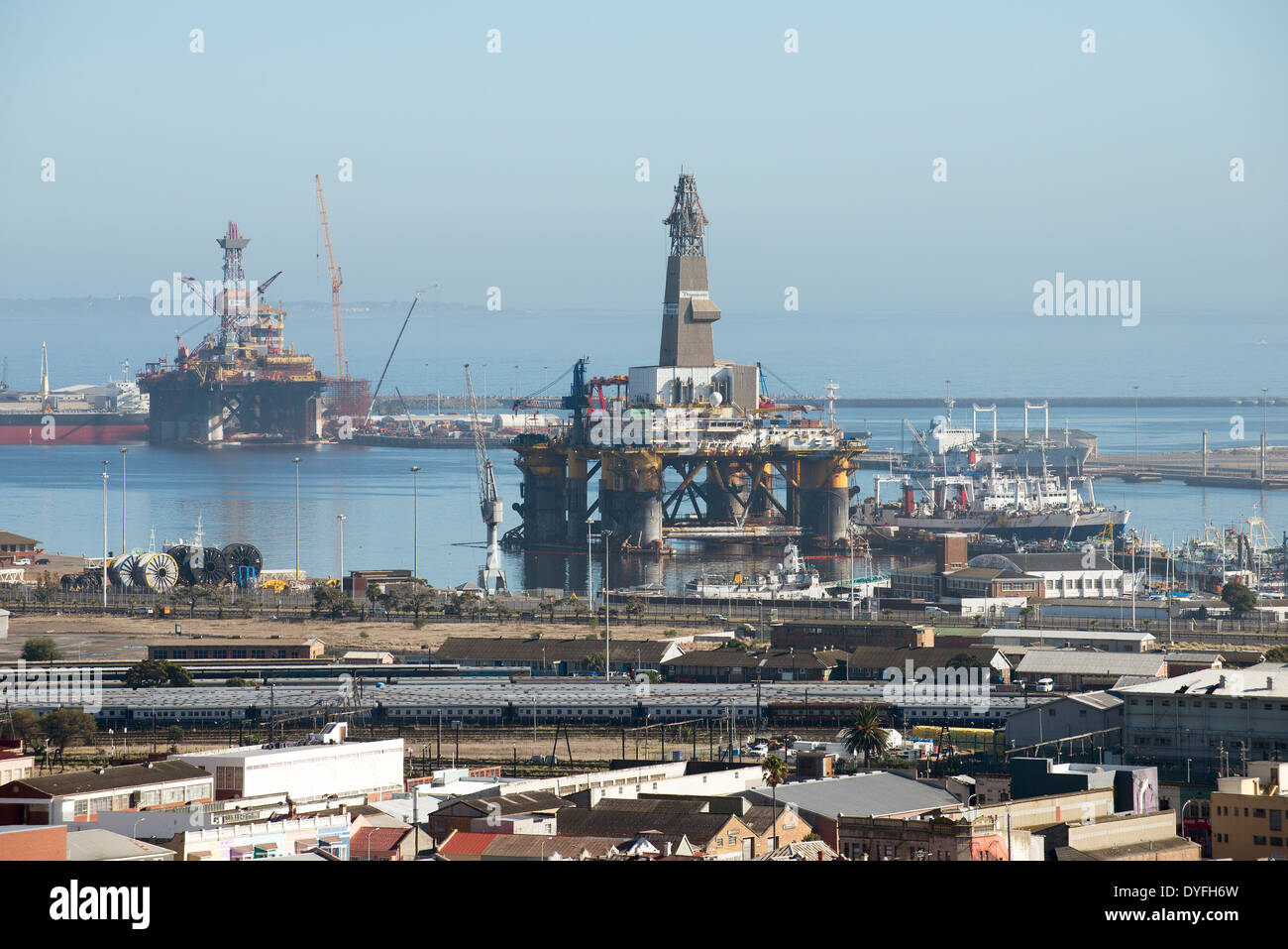 Cape Cod Oil Rig Oil rig support semi submersible vessel. Port of Cape Town South Africa ...