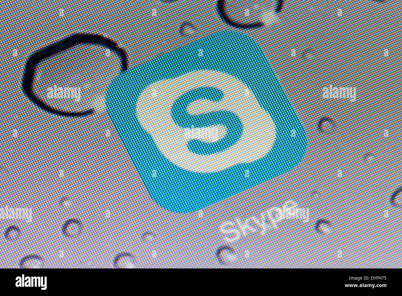 Skype app logo icon on iPad apps logos icons Stock Photo