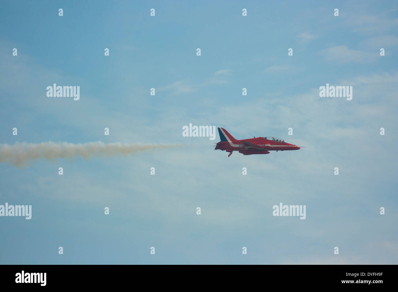 Red Arrows RAF aerobatic team display at Clacton air show August 2013 Stock Photo