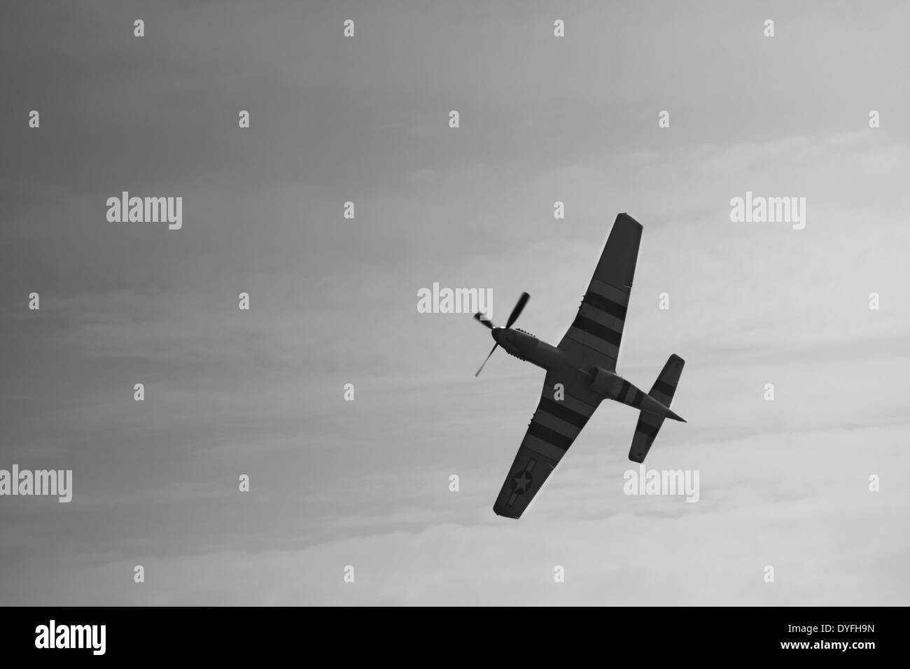 P-51 Mustang flying at Clacton Air show, August 2013 Stock Photo