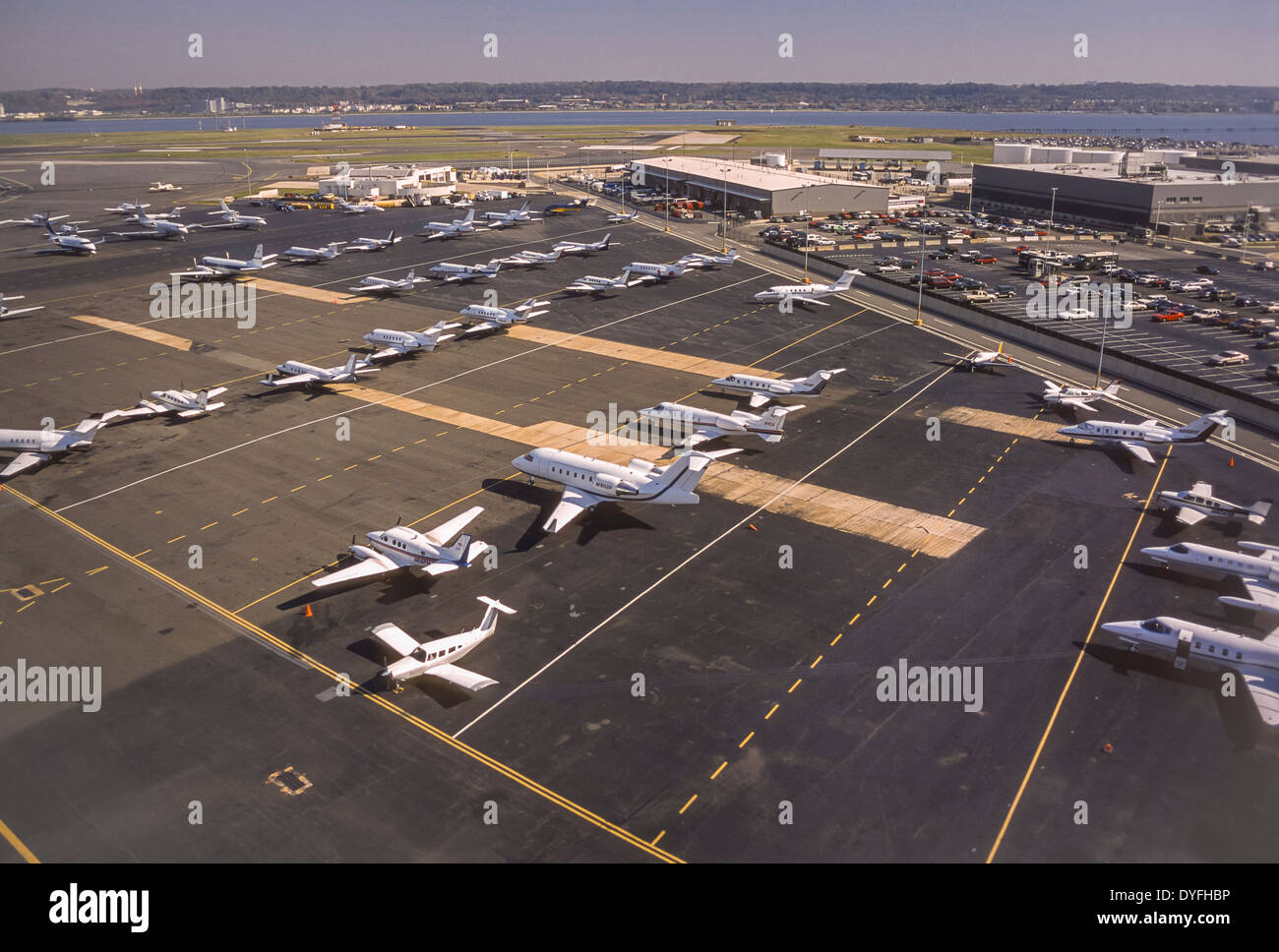 ARLINGTON, VIRGINIA, USA Private jets parked at Reagan National
