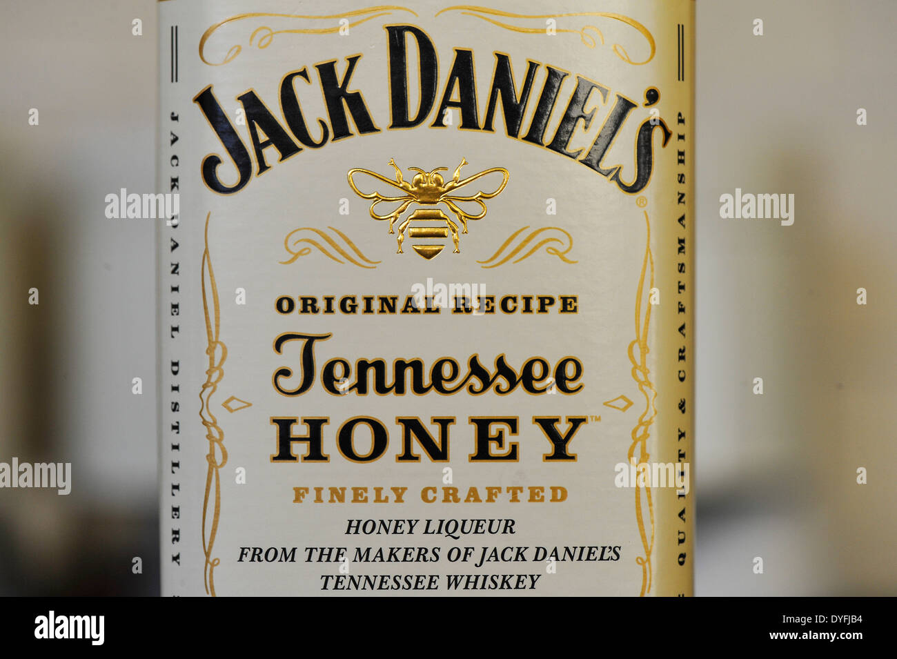 Jack Daniels original recipe Tennessee Honey liqueur Stock Photo Alamy