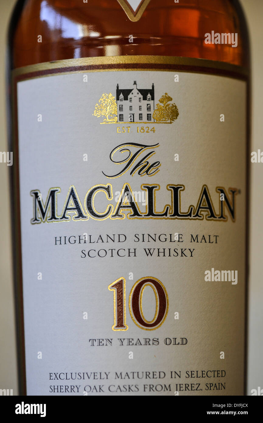 The Macallan Highland Single Malt Scotch Whisky 10 year old Stock Photo