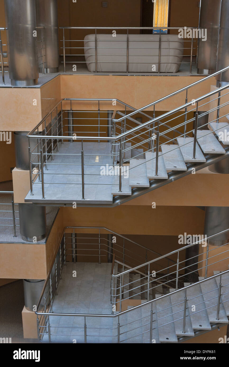 modern futuristic staircase floors interior Stock Photo