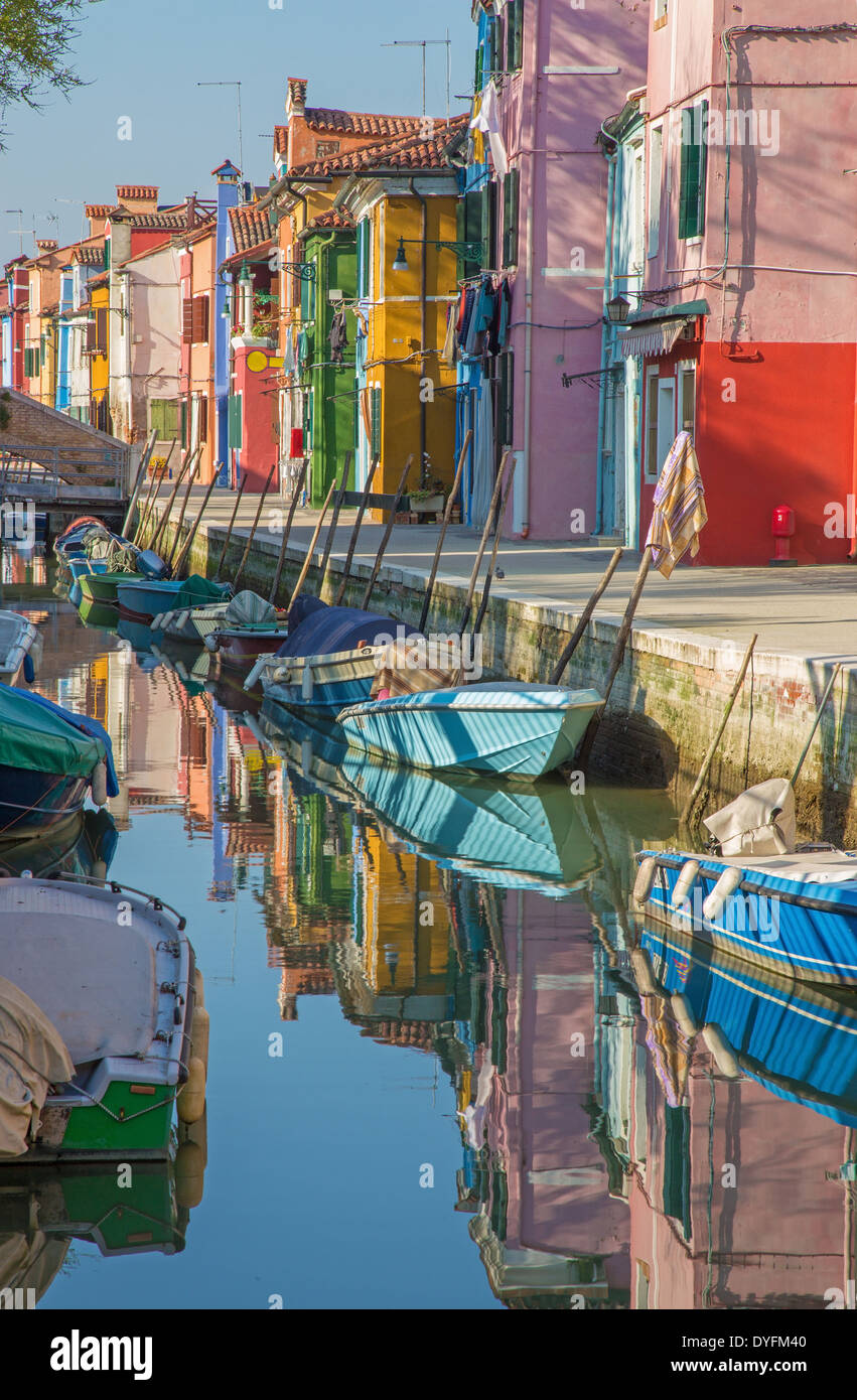 Venice - Houses over the canal from Burano island Stock Photo