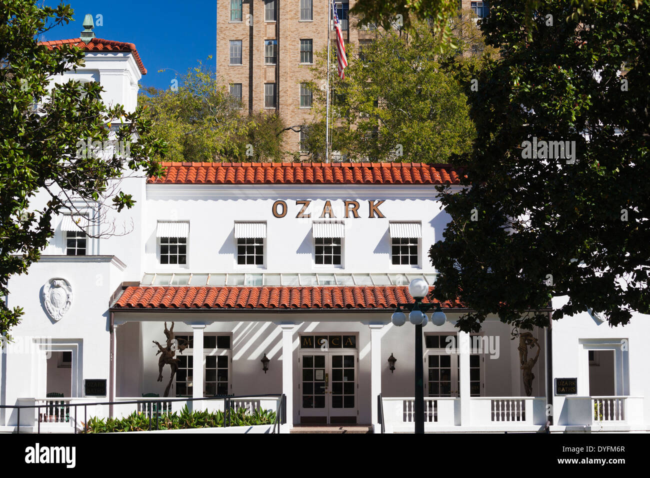USA, Arkansas, Hot Springs, Bathhouse Row, Ozark Bathhouse Stock Photo