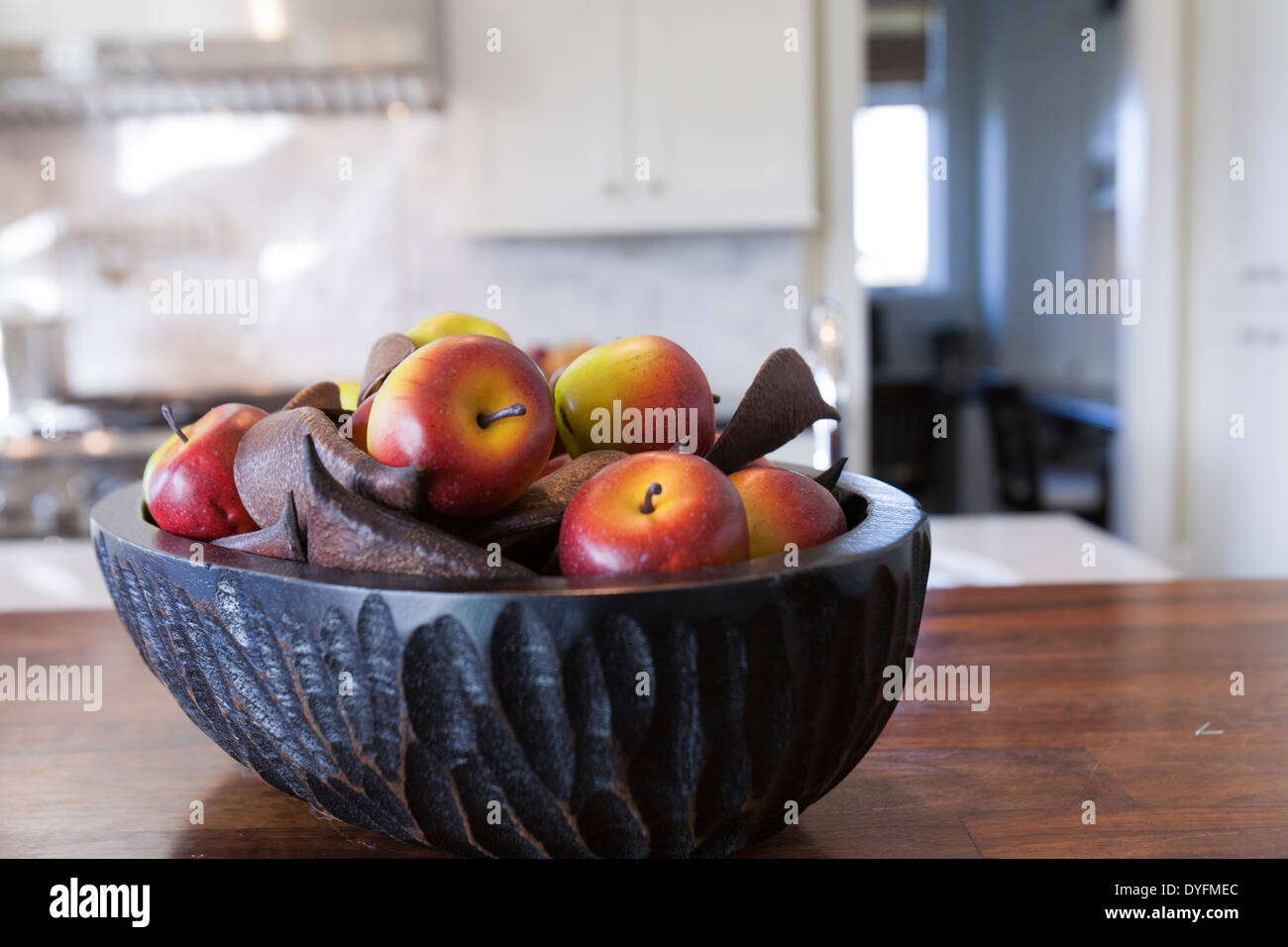 A bowl of fake fruit Stock Photo Alamy