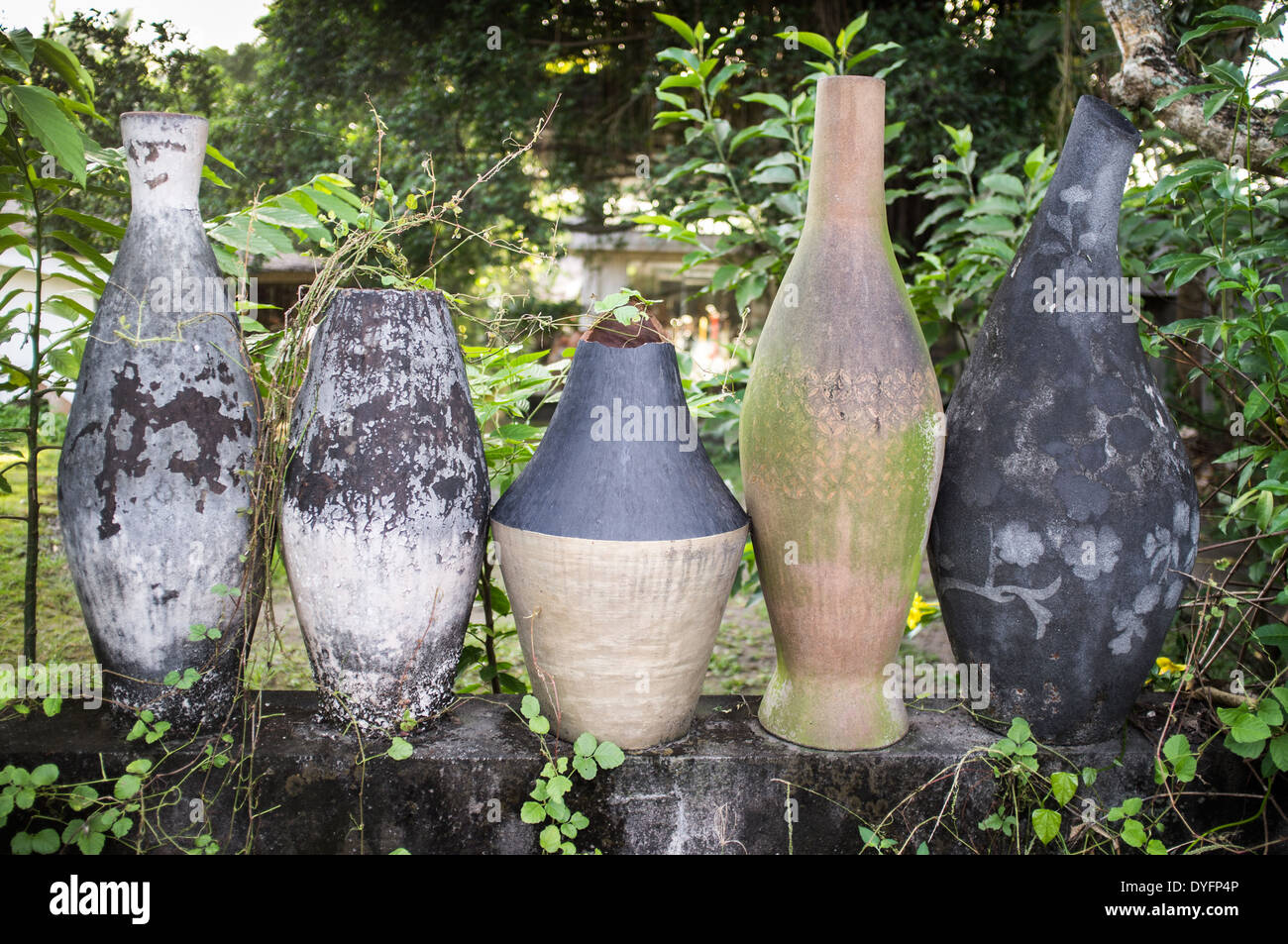Decorative vases, Mas, Ubud, Bali, Indonesia Stock Photo