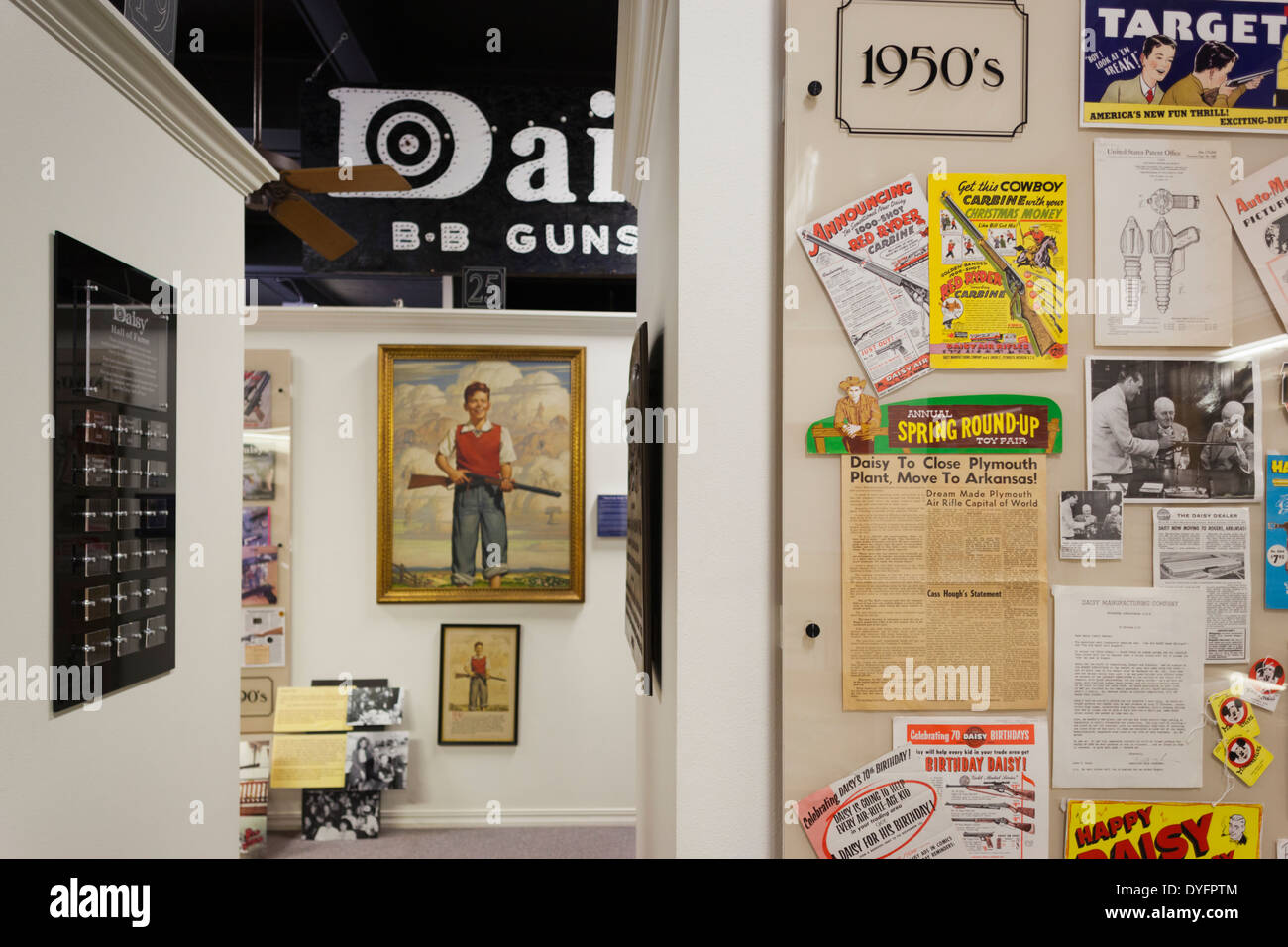 USA, Arkansas, Rogers, The Rogers Daisy Air Gun Museum interior with
