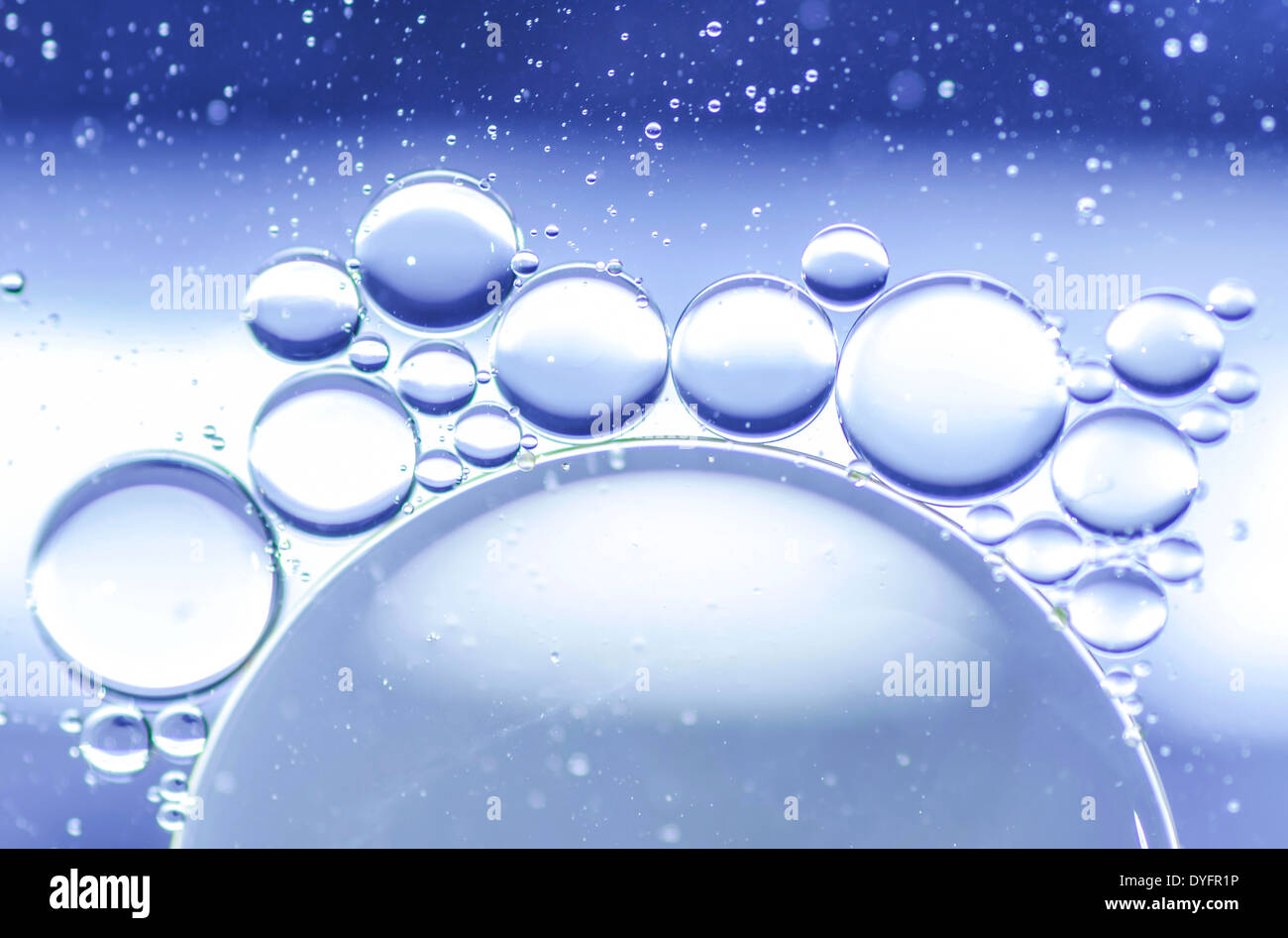 Abstract Blue Water Bubbles Stock Photo