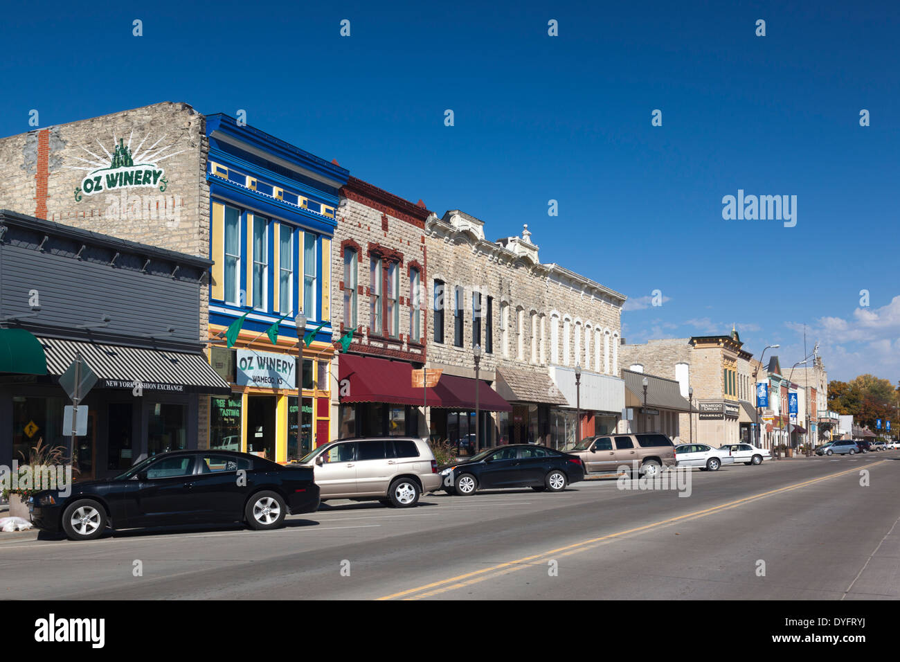 USA, Kansas, Wamego, Main Street, downtown Stock Photo Alamy