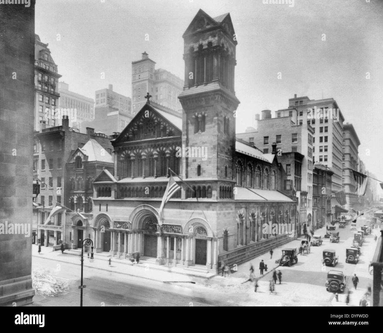 New York City: St. Bartholomews Church, Madison Avenue & 44th Street, circa 1918 Stock Photo
