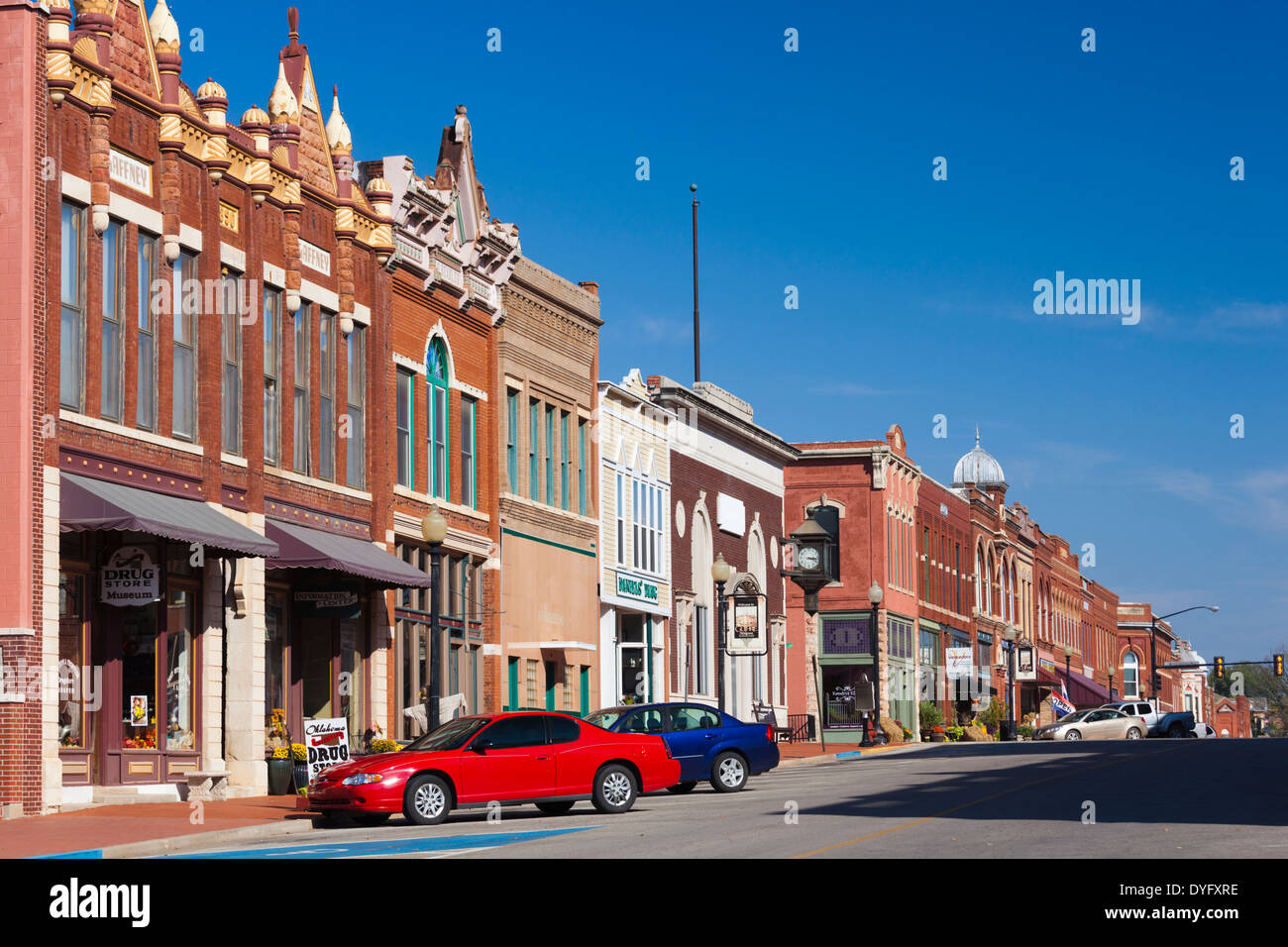 USA, Oklahoma, Guthrie, downtown historic buildings Stock Photo