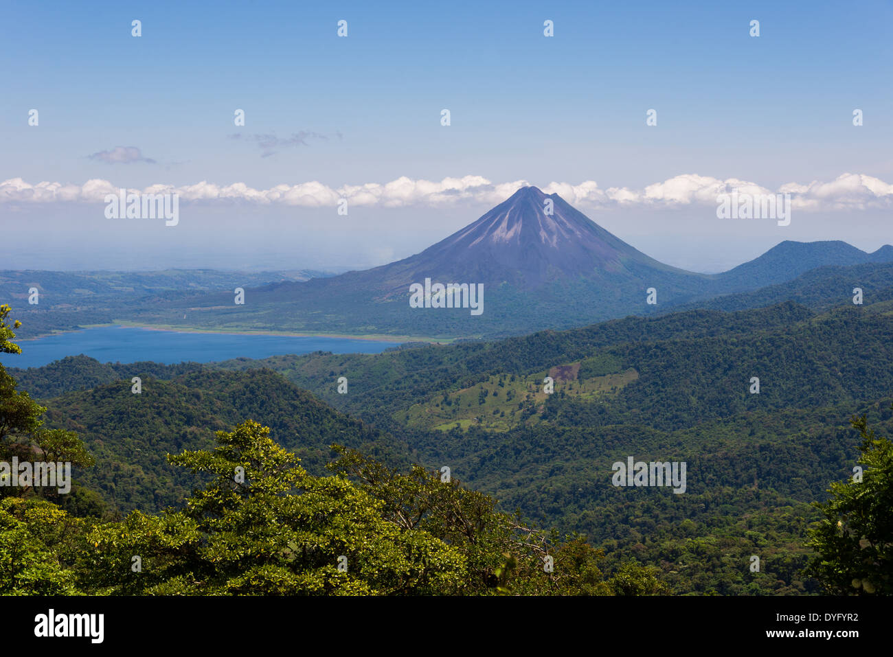 The Arenal Volcano and Arenal Lake. Costa Rica. Stock Photo