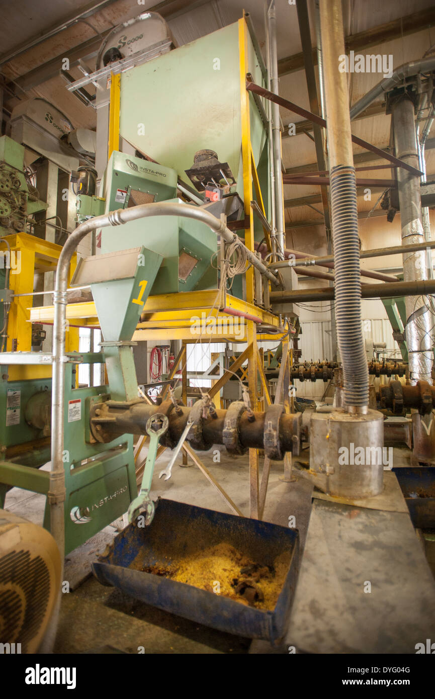 Inside soybean oil plant Indiana PA Stock Photo