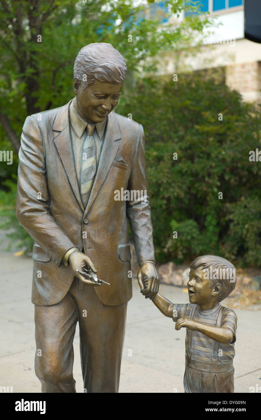 USA, South Dakota, Rapid City, City of Presidents sculptures, President John F. Kennedy Stock Photo