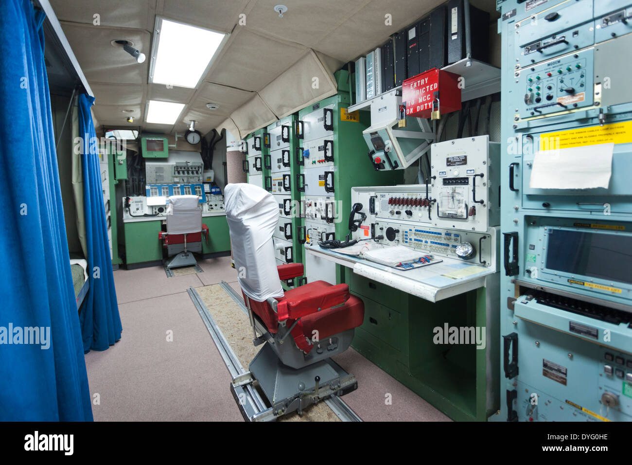 USA, South Dakota, Philip, Minuteman II ICBM missile underground launch control site Delta-01, nuclear missile launch console Stock Photo