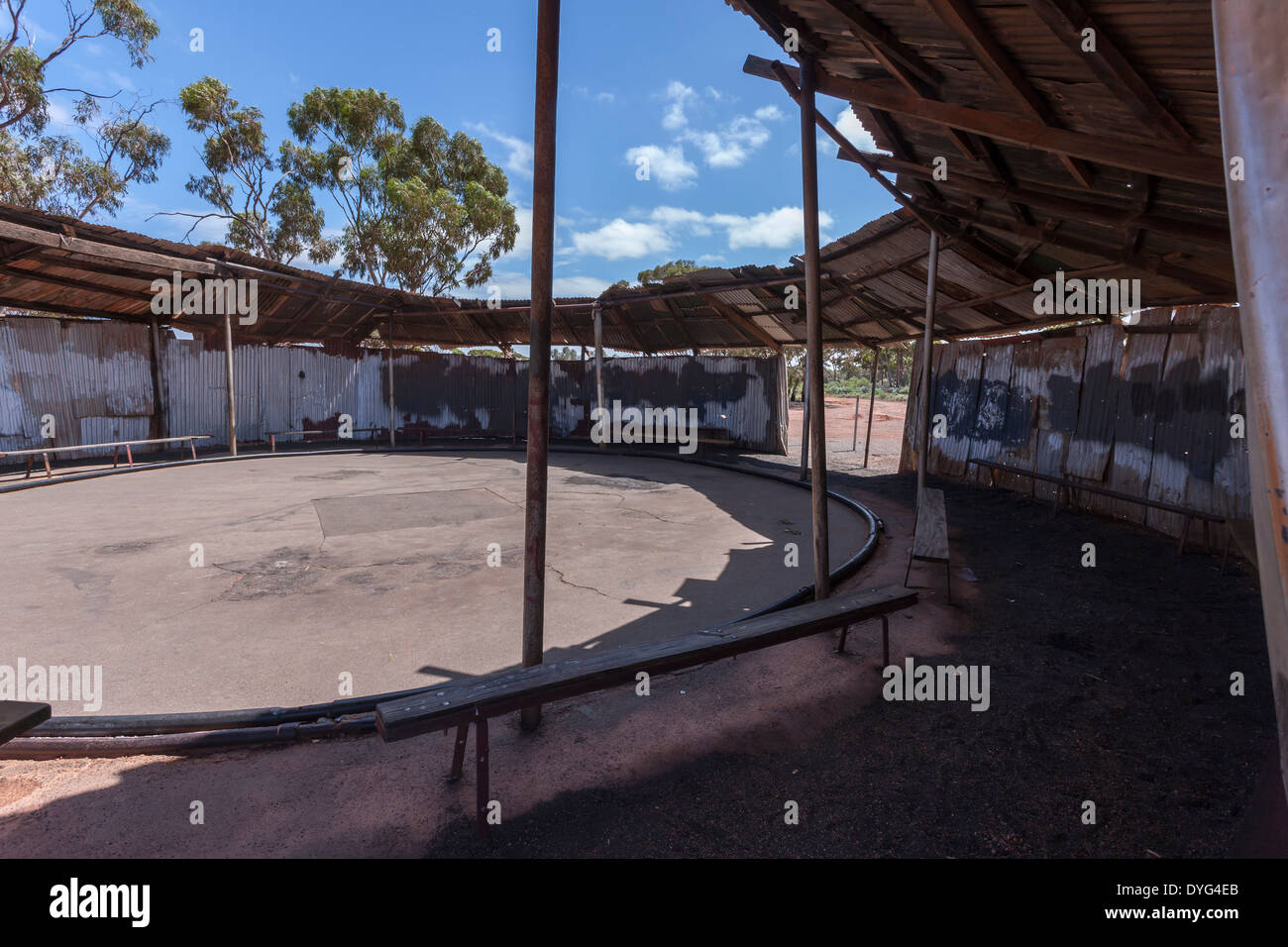 Two Up gambling Establishment in the bush, empty near Kalgoolie Western Australia. Stock Photo