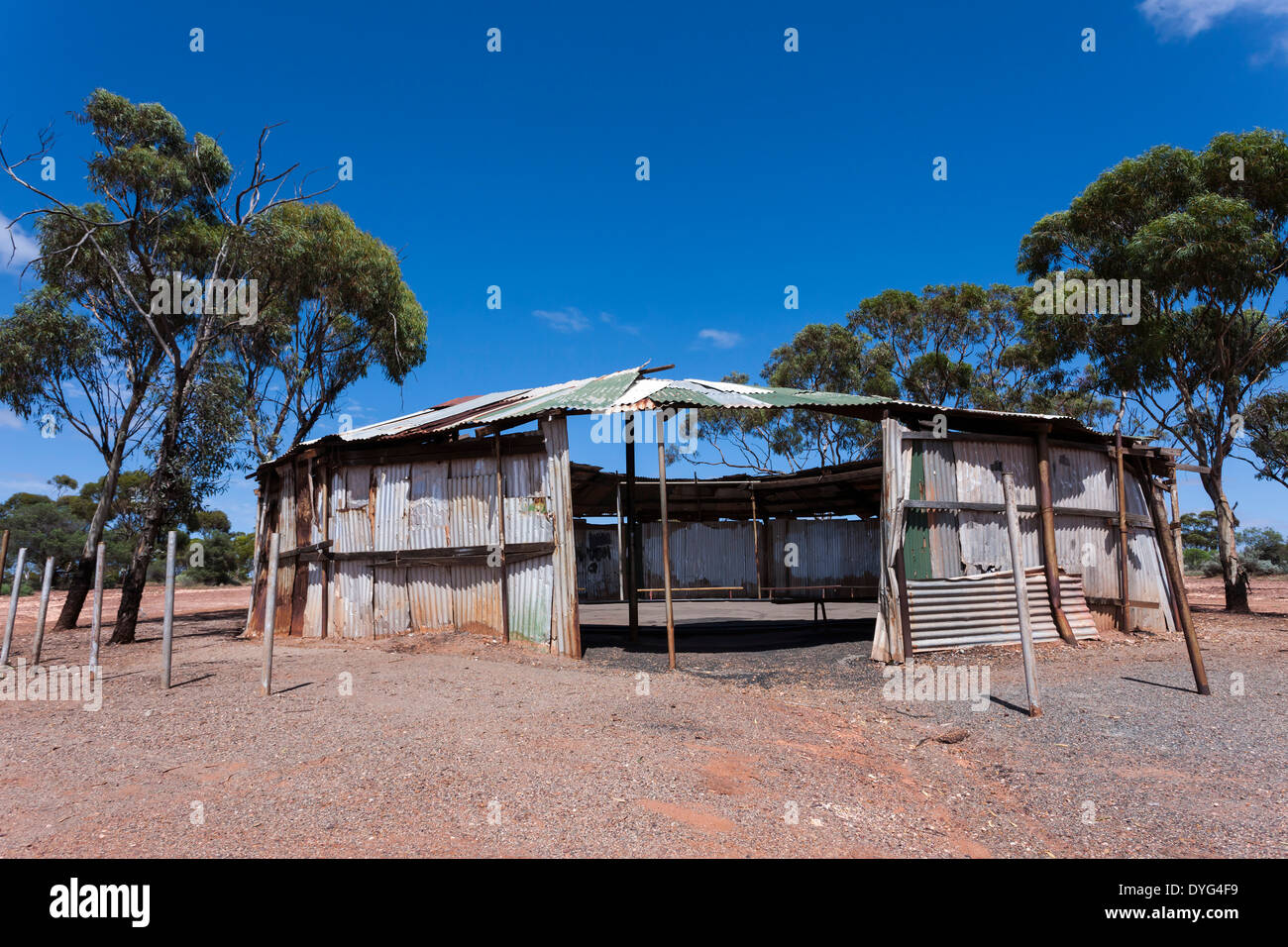 Two Up gambling Establishment in the bush, empty near Kalgoolie Western Australia. Stock Photo