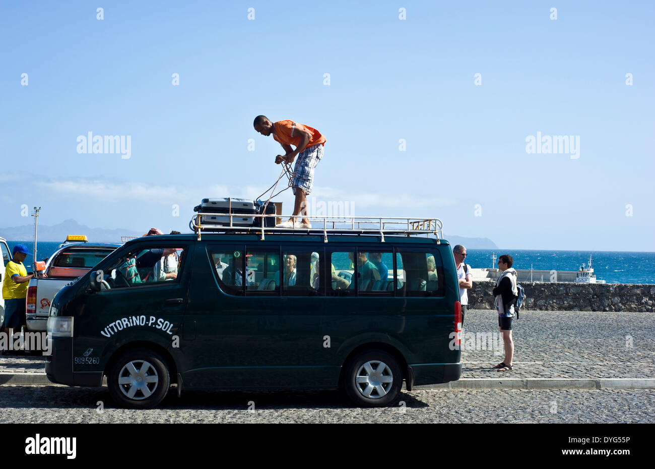 Porto Novo the main harbor of Santo Antao, an island in the Cabo Verde archipelago Stock Photo