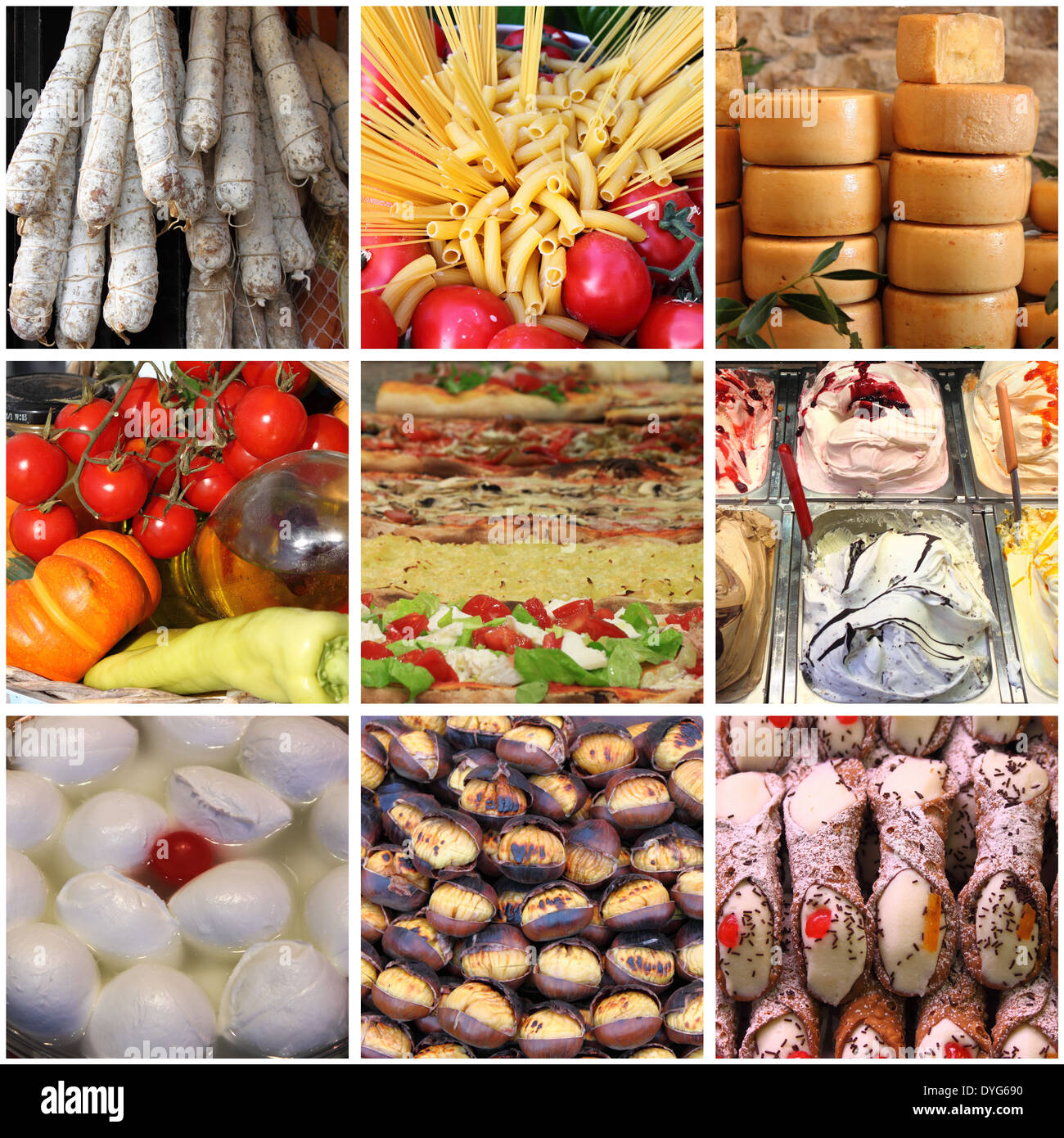 Collage of italian typical food Stock Photo