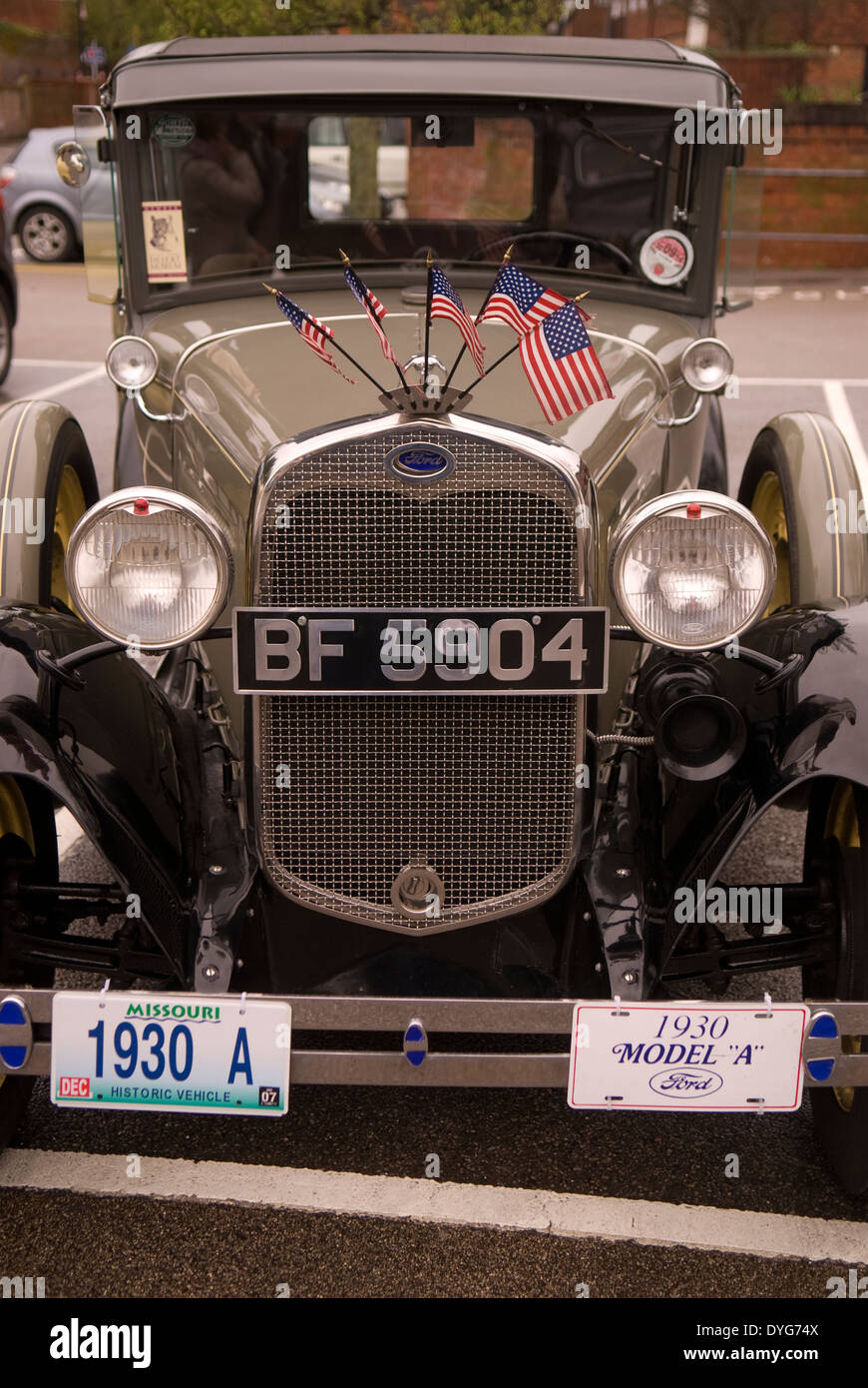 A 1930 Ford Model 'A' on show at a classic and vintage car show, Farnham, Surrey, UK. Stock Photo