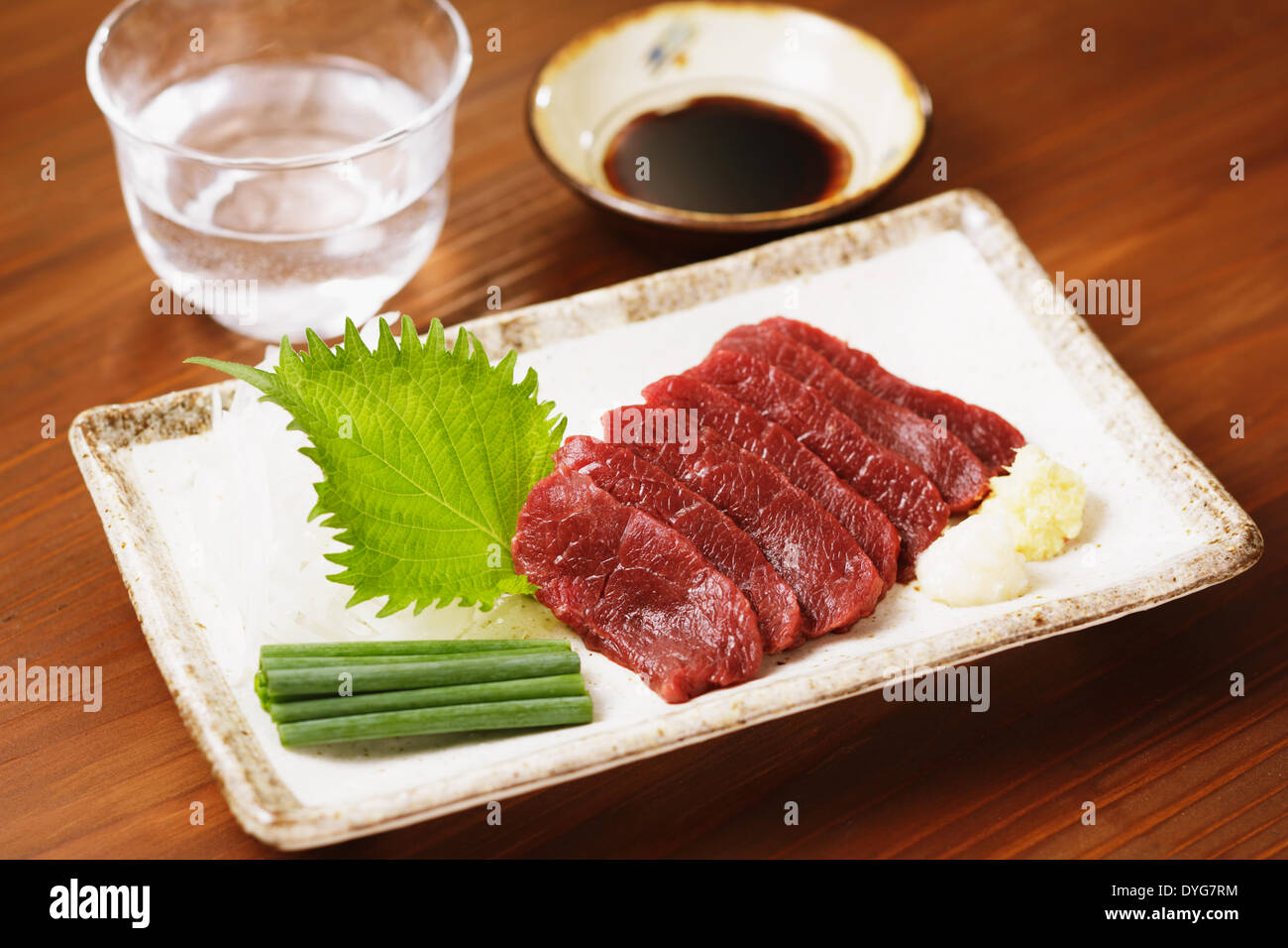 Japanese style raw horse meat Stock Photo Alamy