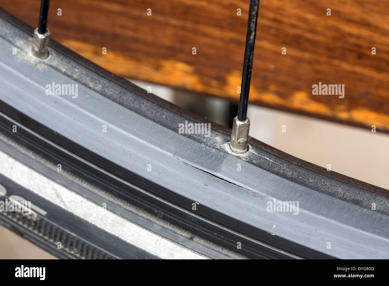 Cycle wheel damaged by potholes on birmingham's badly maintained roads
