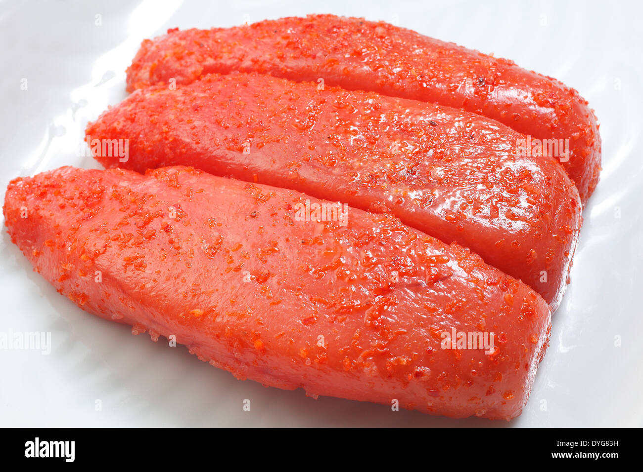 Marinated Pollock Roe Stock Photo Alamy