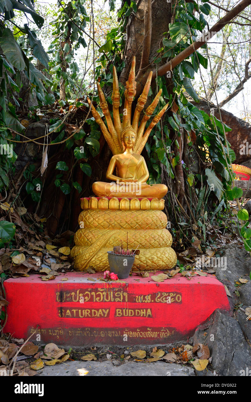Buddhist gold statues at Mount Phousi, Luang Prabang, Laos Stock Photo Alamy
