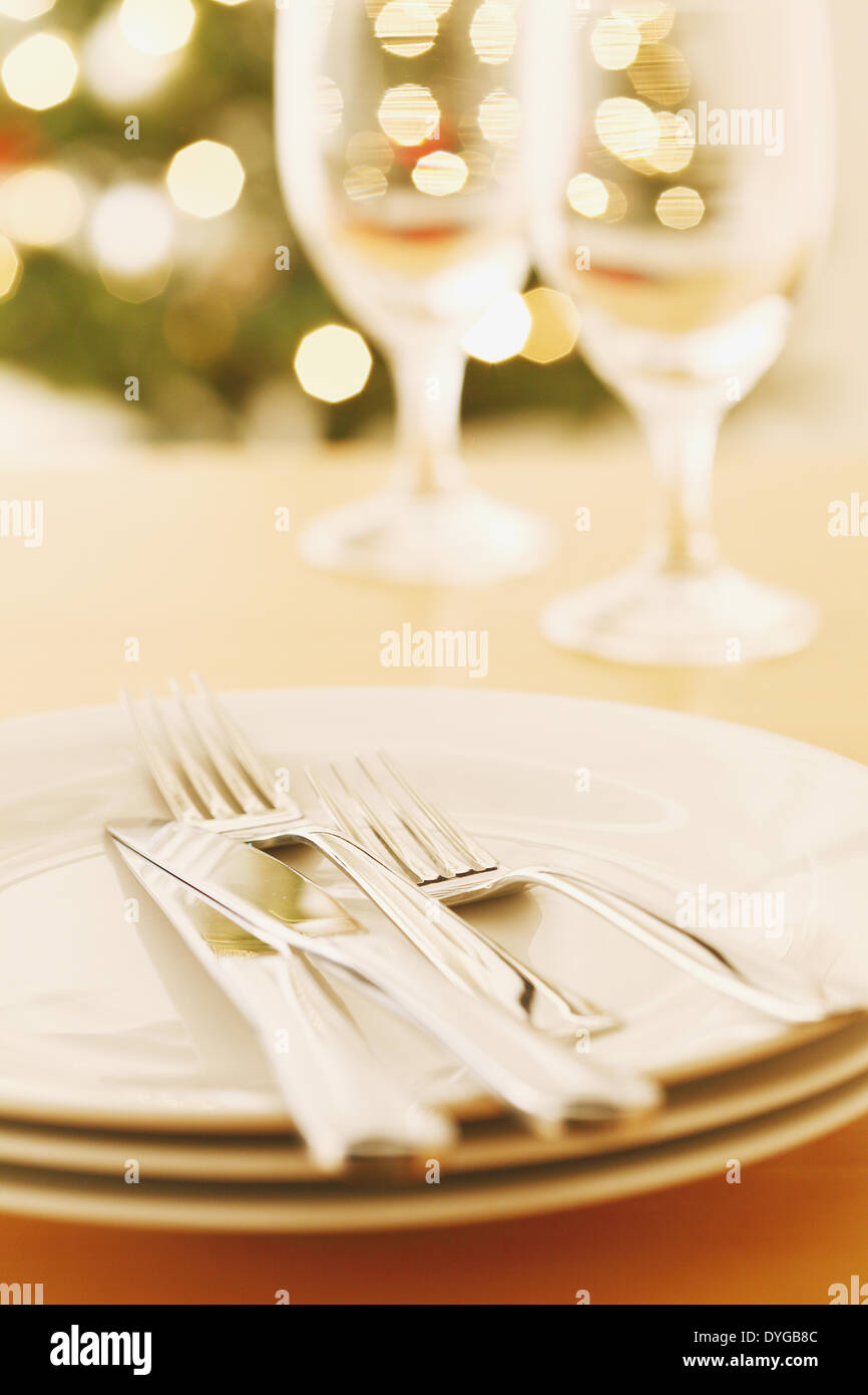 Cutlery and dishes Stock Photo Alamy