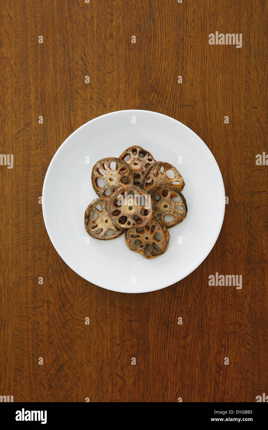 Dried lotus root Stock Photo - Alamy