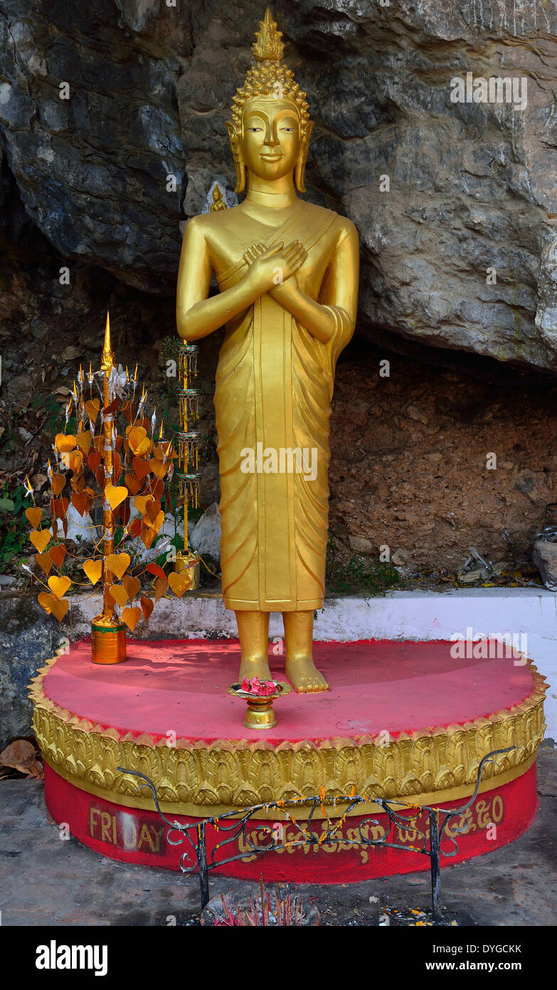 Buddhist gold statues at Mount Phousi, Luang Prabang, Laos Stock Photo Alamy