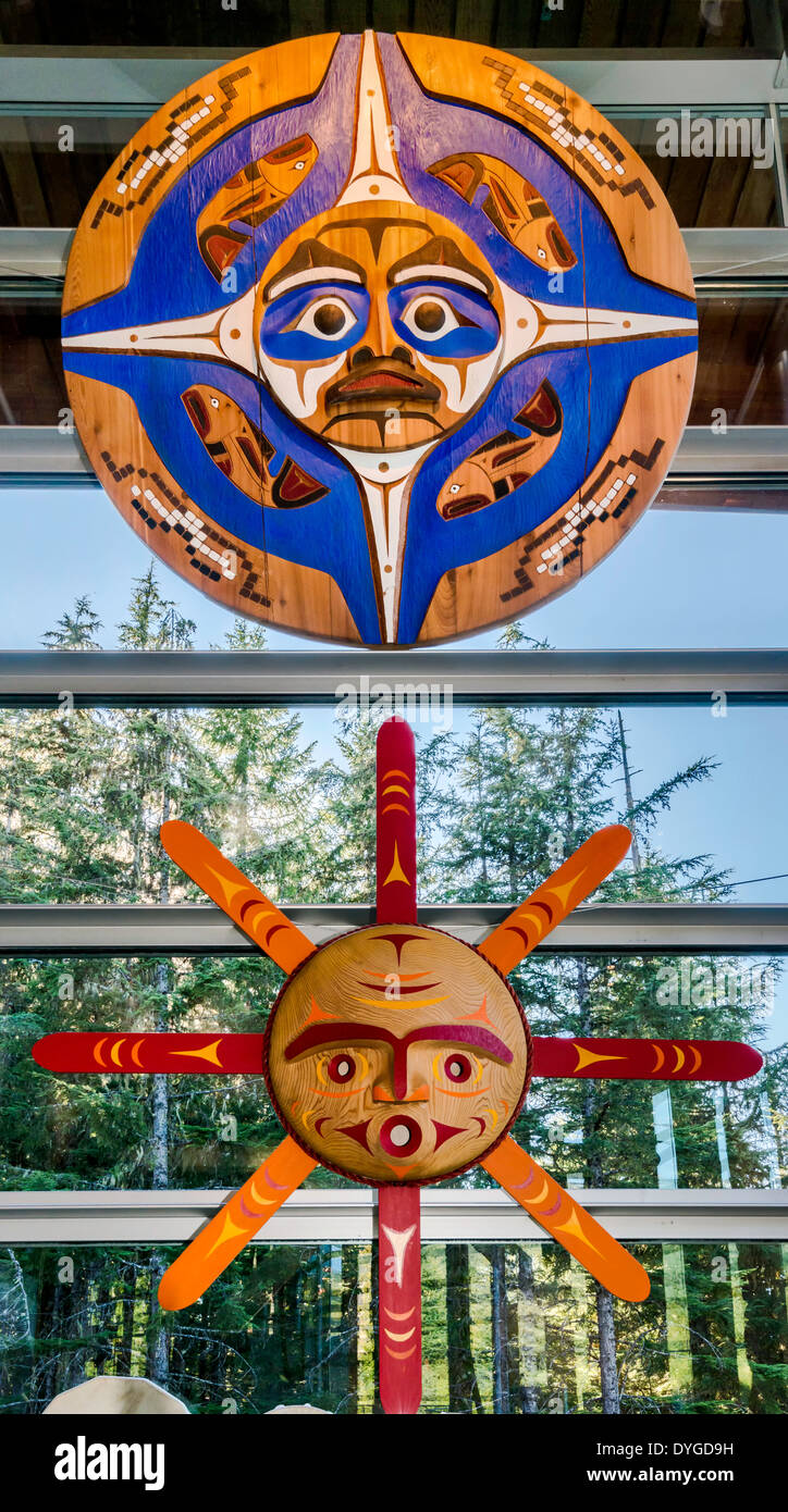 Exhibits at Squamish Lilwat Cultural Centre in Whistler, British Columbia, Canada Stock Photo