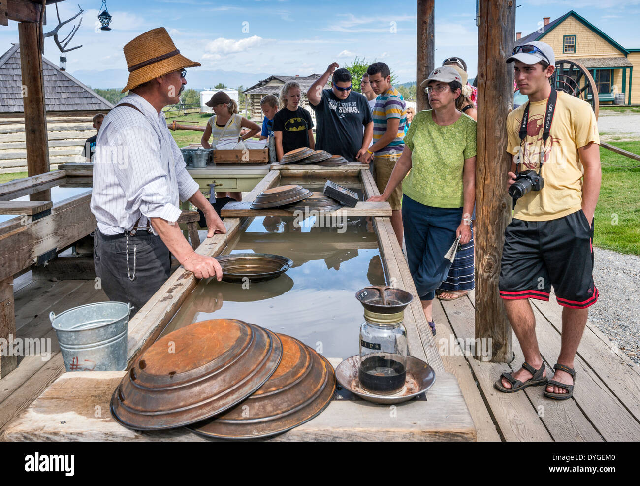 Panning for gold presentation at Fort Steele Heritage Town, East