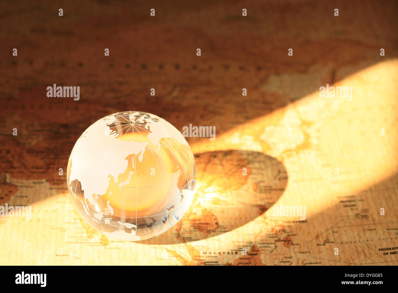 Glass globe on map Stock Photo Alamy