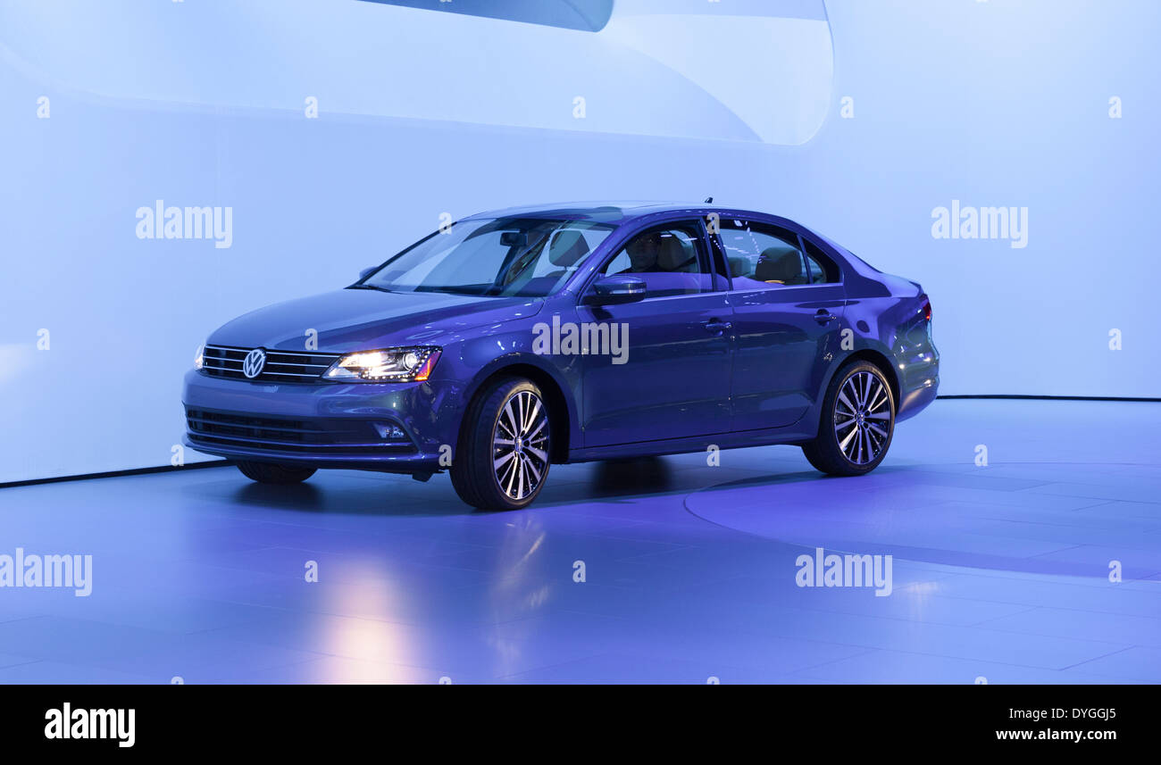 Exterior design of Volkswagen Jetta car edition 2015 on display at New York International Auto