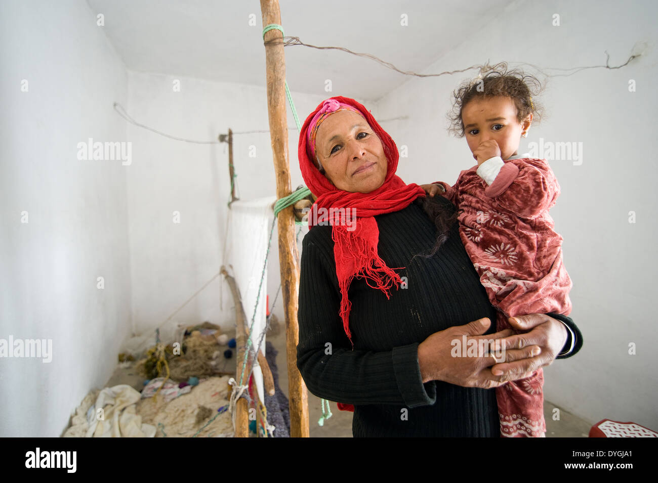TUNISIA, KASSERINE: Life in villages around Kasserine is traditional, rural and often poor without even running water. Stock Photo