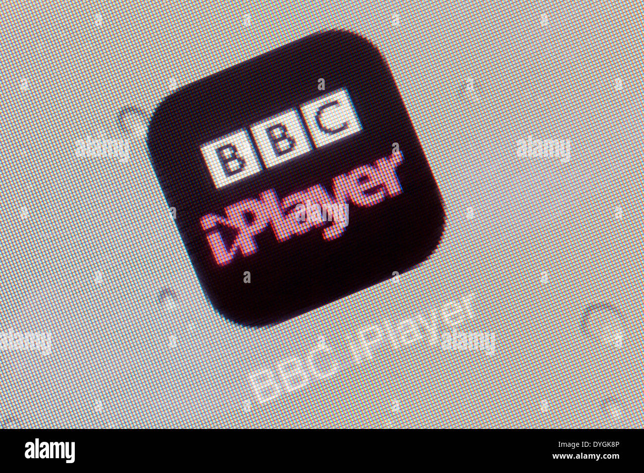 BBC iPlayer app logo icon on iPad apps logos icons Stock Photo
