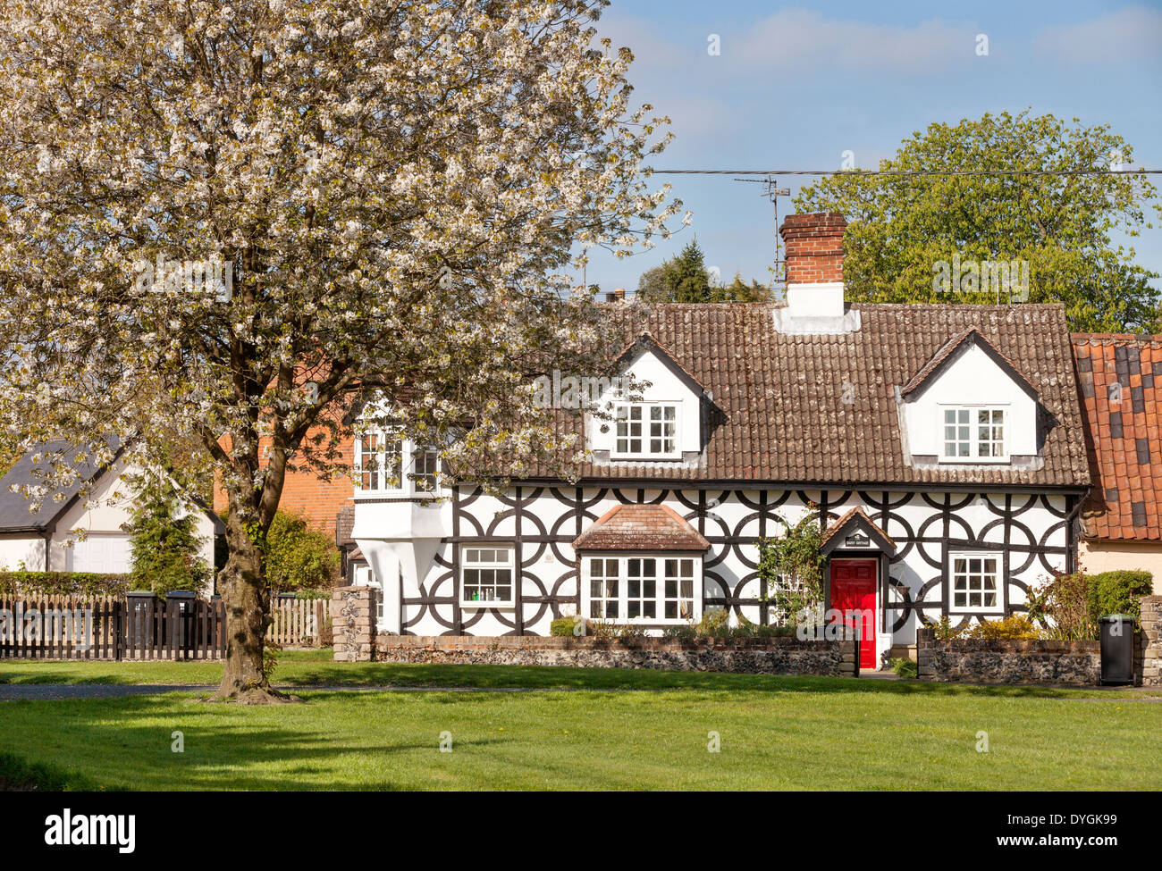 Medieval house on a English village green; Cheveley, Cambridgeshire
