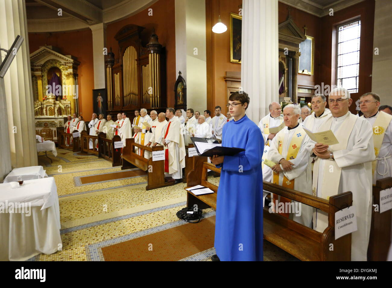 Dublin, Ireland. 17th April 2014. Clergy from all parishes of the