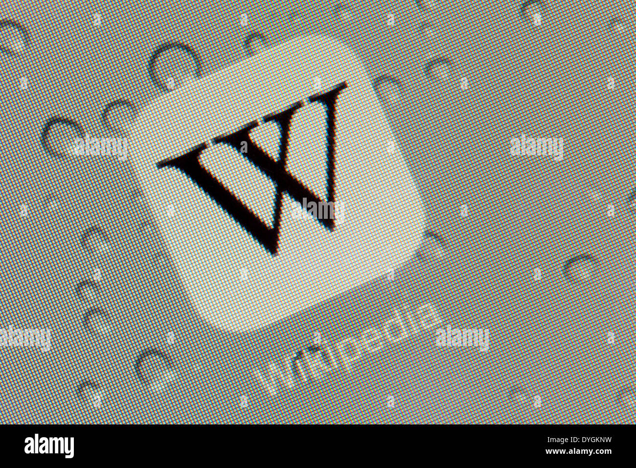 Wikipedia app logo icon on iPad apps logos icons Stock Photo