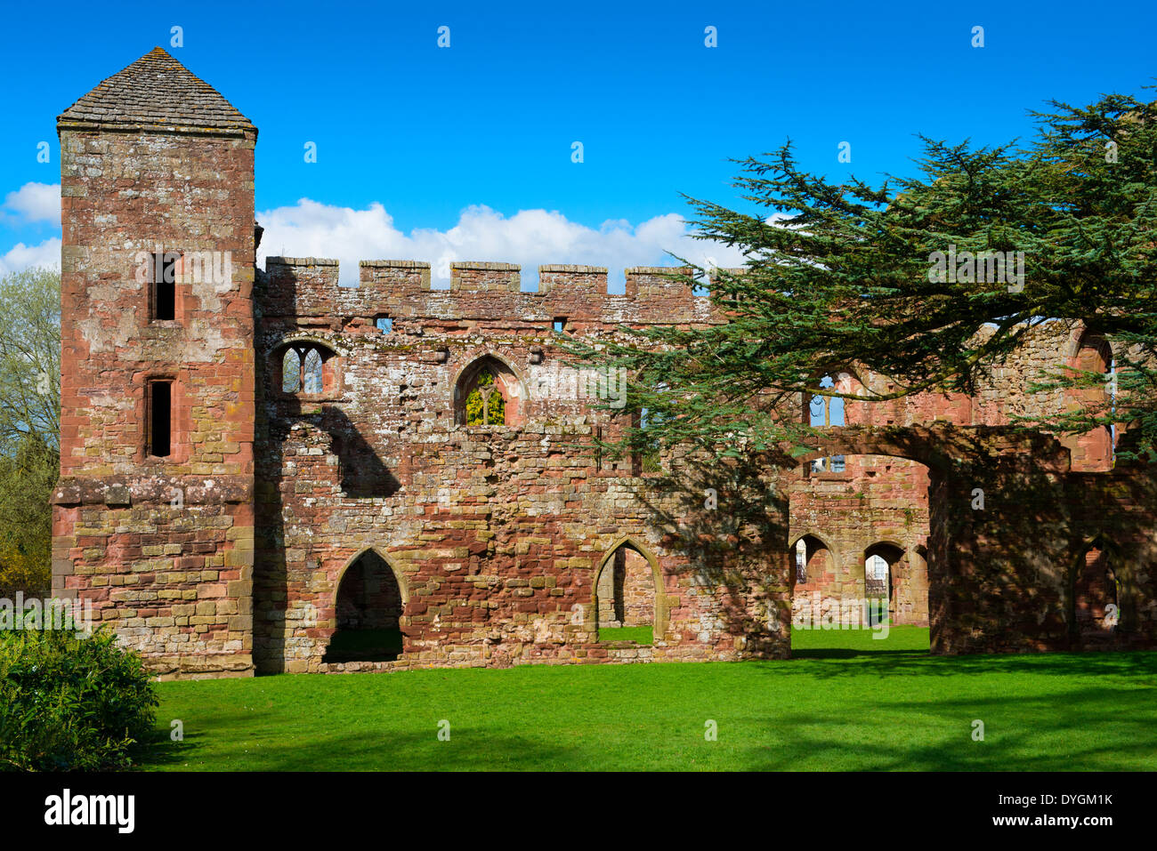 Acton Burnell Castle, a 13th century fortified manor house, near the