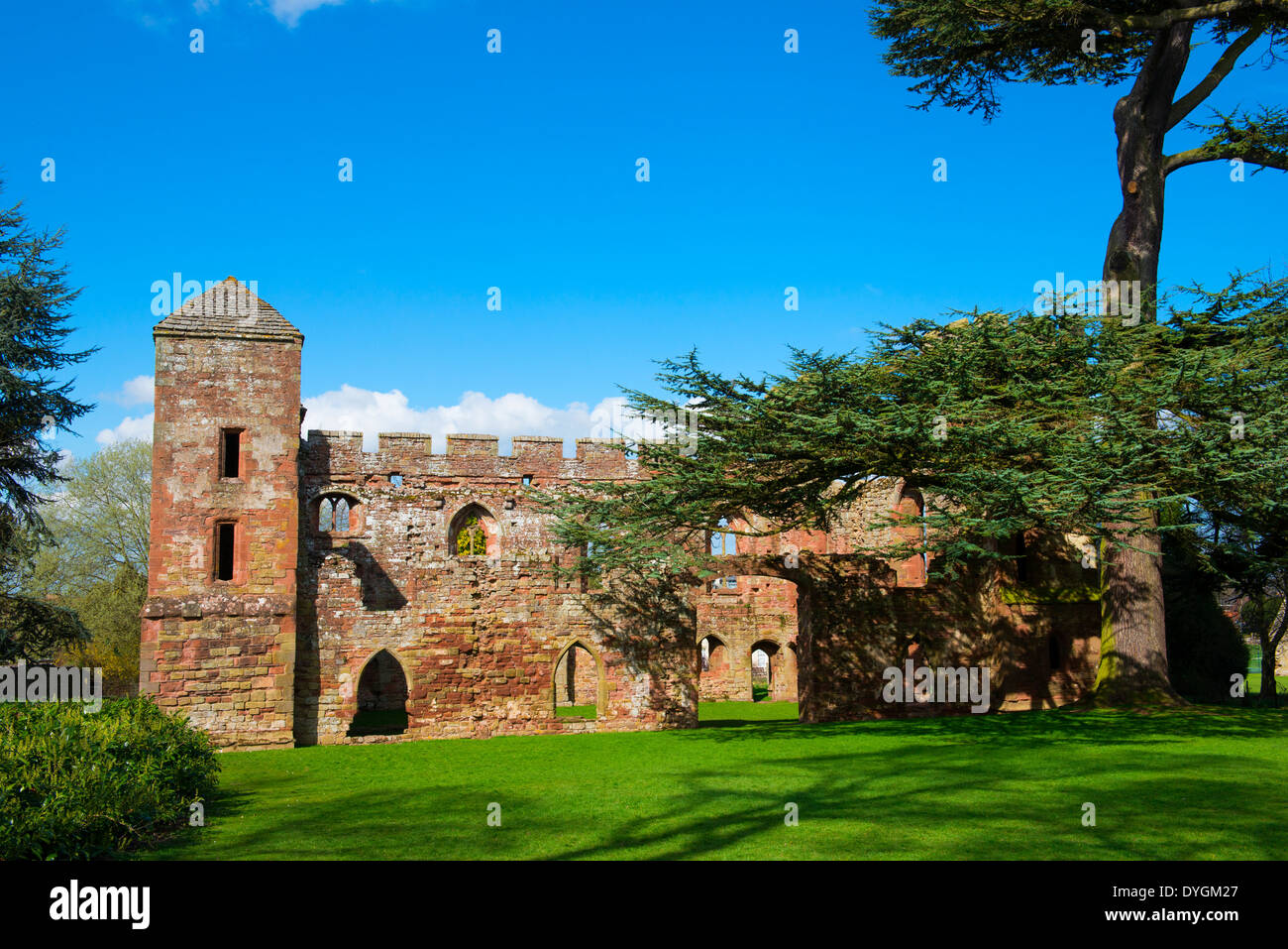 Acton Burnell Castle, a 13th century fortified manor house, near the