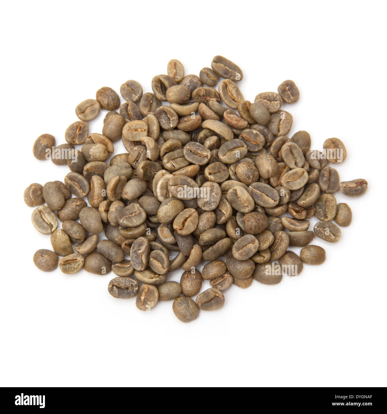 Green Arabica coffee beans isolated on a white studio background Stock ...