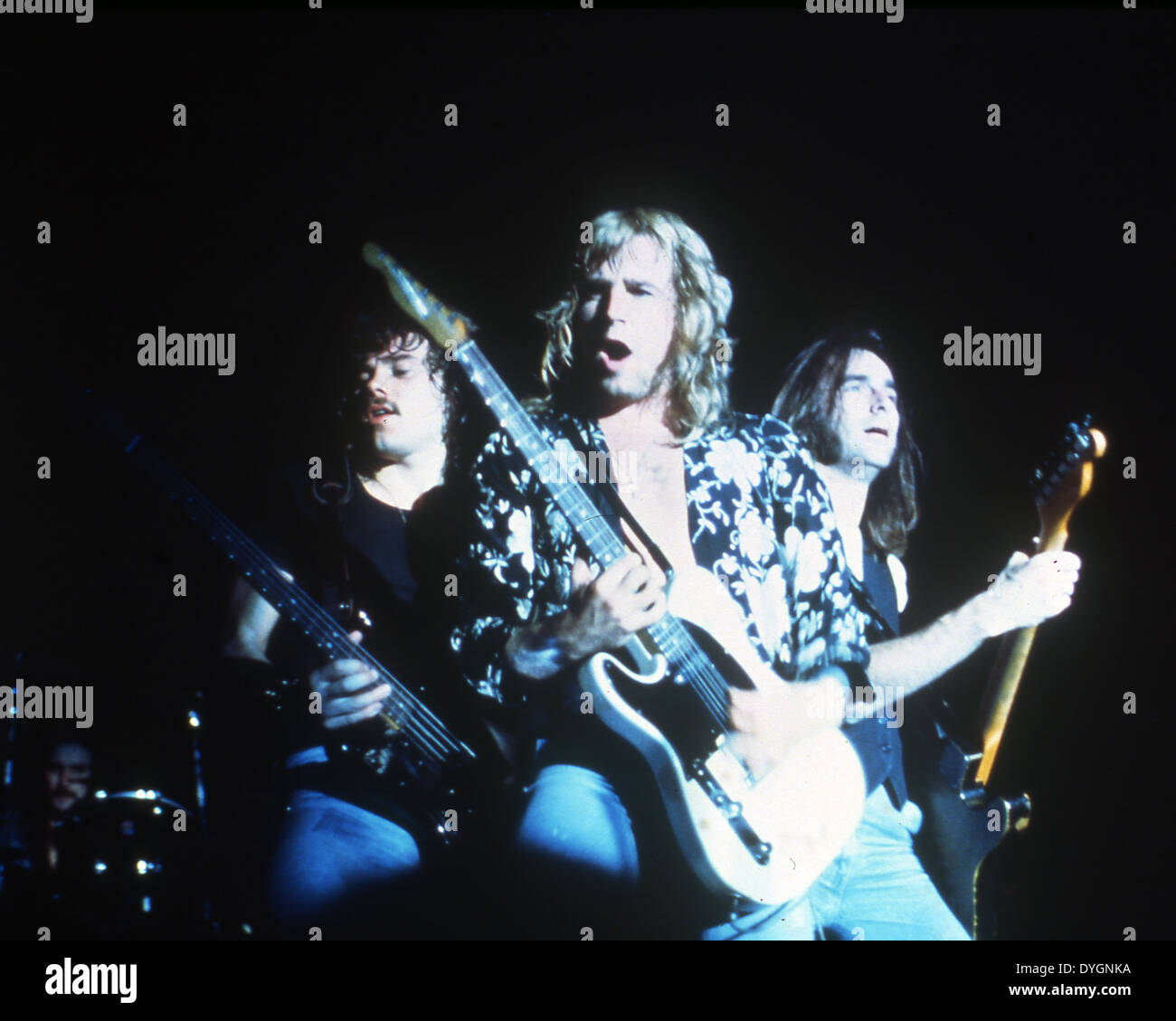 STATUS QUO UK rock group in 1976. from l Alan Lancaster,Rick Stock